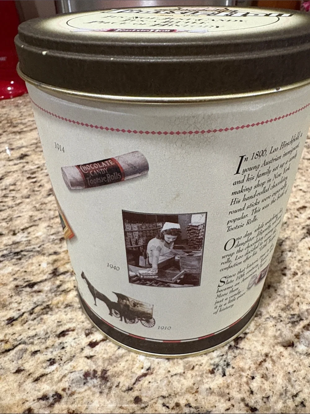 Vintage 100th Anniversary Tin - Cream & Brown